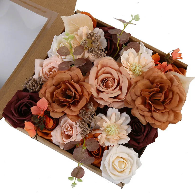 Artificial Flowers DIY Creative Simulation Flower Handmade Rose Hand Bouquet Wedding Christmas Home Decoration Supplies