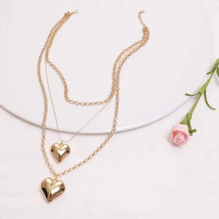 Heart Love Choker Necklace Women Statement Party Jewelry Punk Metal Pendant Necklaces 2022 Wholesale Chains