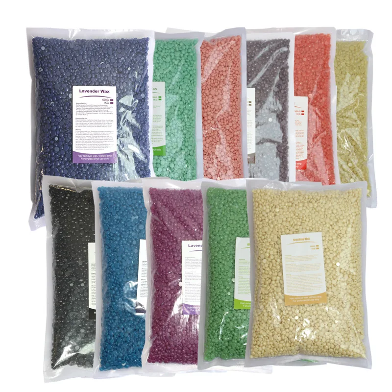 1000 г 1 кг твердый воск Твердые для удаления волос без полосок депиляции горячим плёнки Вощеная бусинка для всего тела Бикини уход за кожей лица ног для бровей
