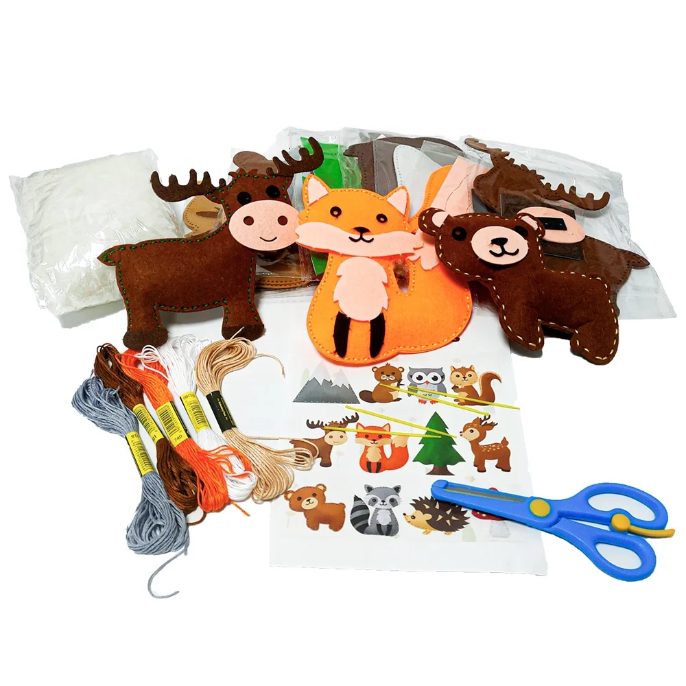 DIY Crafts Felt Animal for Girls and Boys Handmade Felt Craft Jungle Animal Dinosaur Theme Sea Life Three Style Options