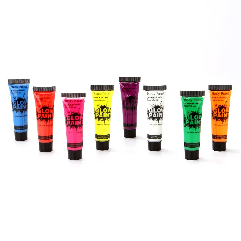 Glow in the UV Blacklight Neon Face Paint Kit Water-Based Fluorescent Body Painting Supplies