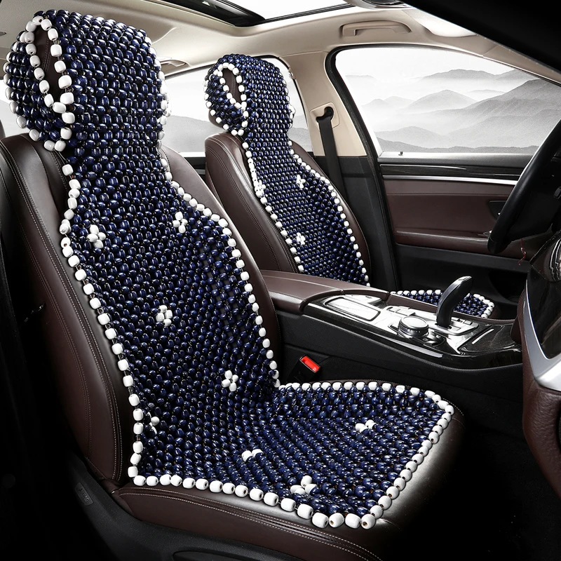 Summer cooling massage wooden bead car seat cushion