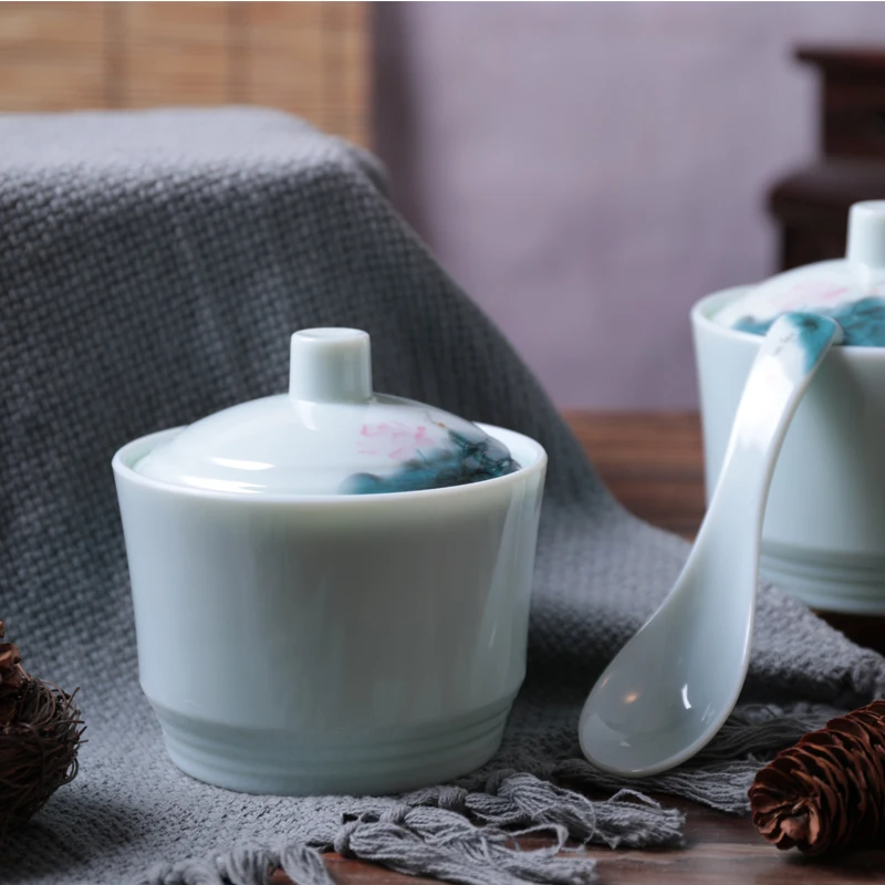  High quality chinese style plastic small pot melamine stewing soup stock with lid for home