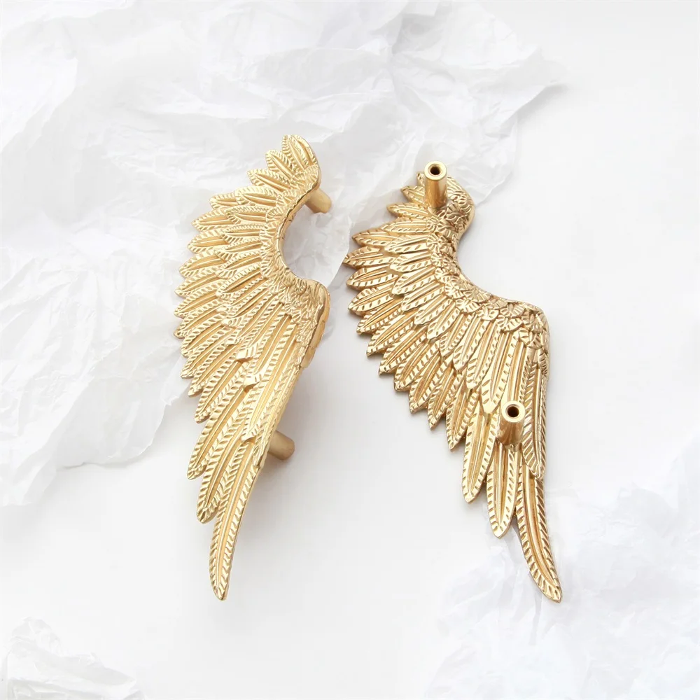 MAXERY New Brass  Animal Series Wings Furniture Handles Metal Kitchen Cabinet Pulls Gold Drawer Knobs