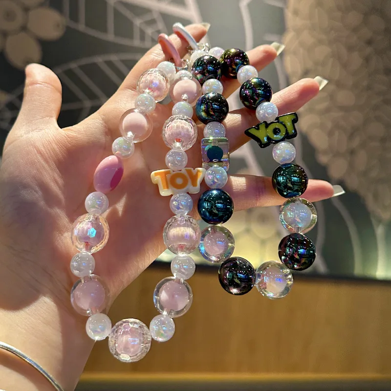 Лидер продаж недорогой милый браслет с бусинами брелок для мобильного телефона аксессуары автомобильной сумки