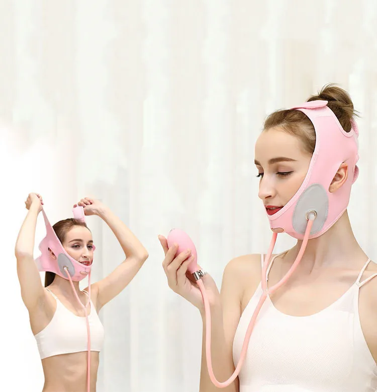 Cross-border Double chin reducer inflatable V face cheek lift up band lifting belt bandage face lift mask slim face strap