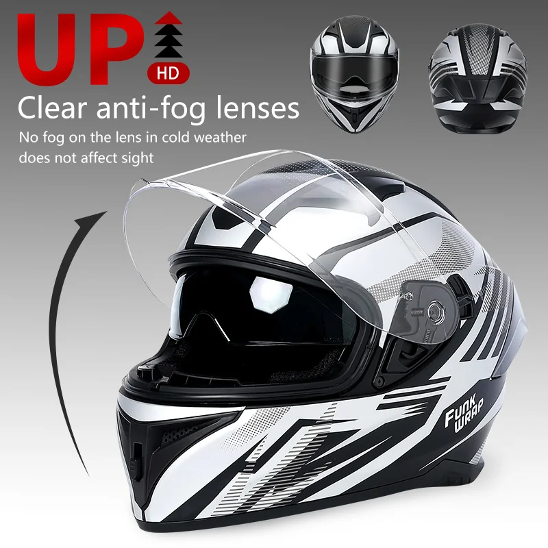OEM High Quality Double Lens Helmet With Bluetooth Headset New Decal Materials Dot Full Helm Motorcycle Bluetooth Helmet