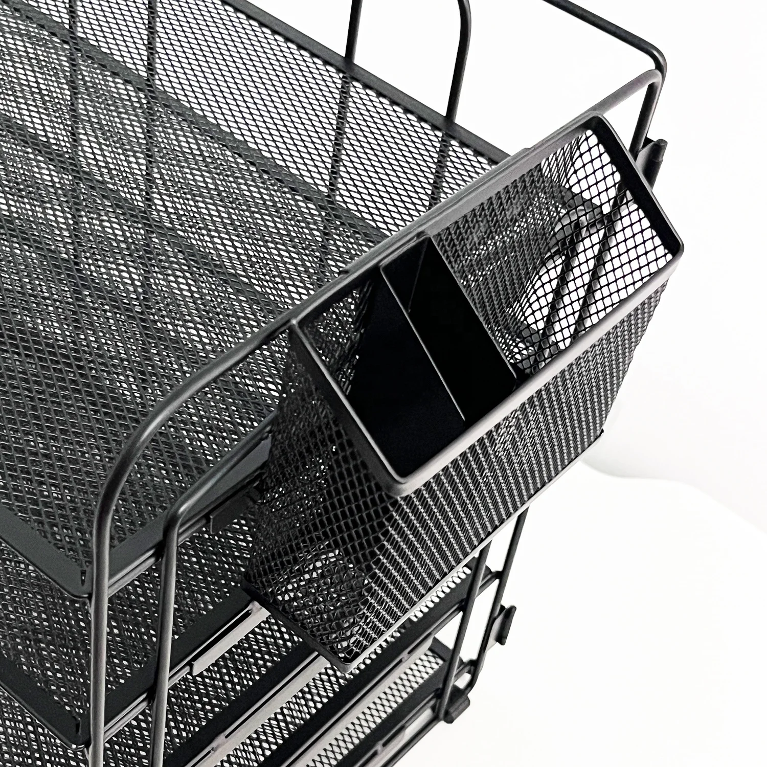 Black fancy 5-trays desktop magazine holder rack stationery office paper document holder organizer for desk file storage trays