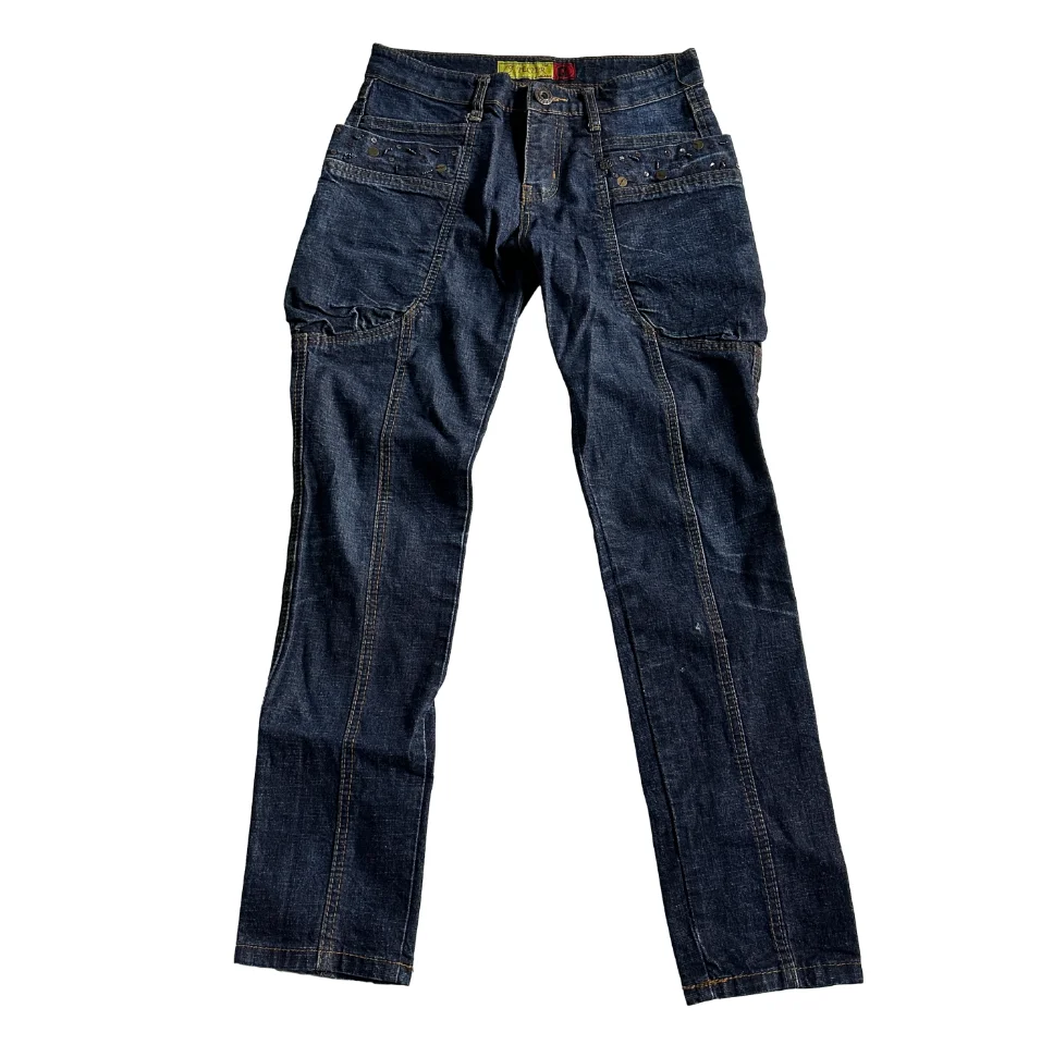 Fashion used man jeans pants second hand man loose wide legs jeans in stock