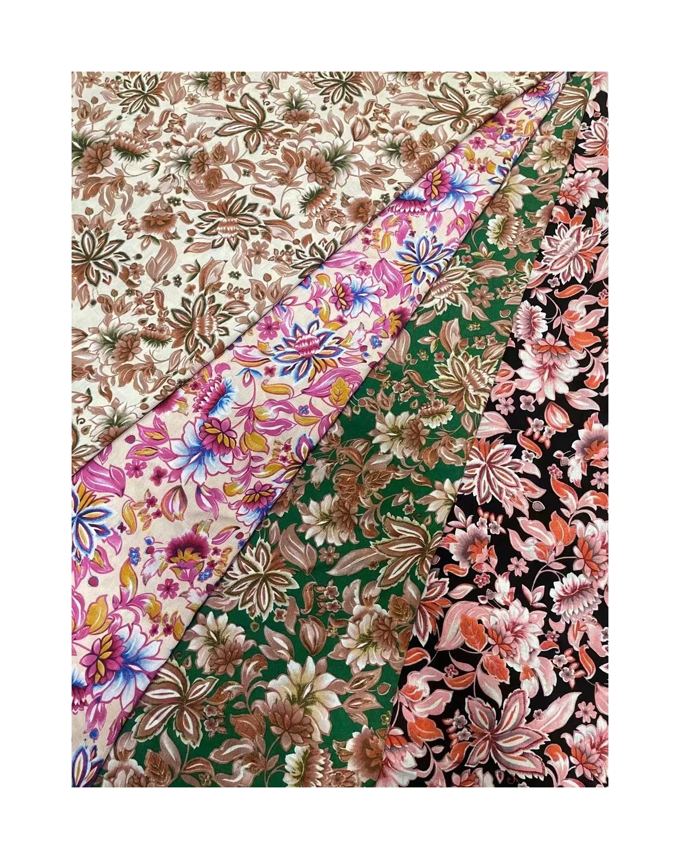 Rayon Flower 100% Viscose Challis Fabricwith Print Fabric Raw Rayon Materials Floral Crepe 100%rayon Woven Fabric 120~125GSM YSY