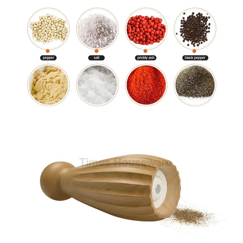 Beech Wood Handed Spice Salt and Pepper Grinder