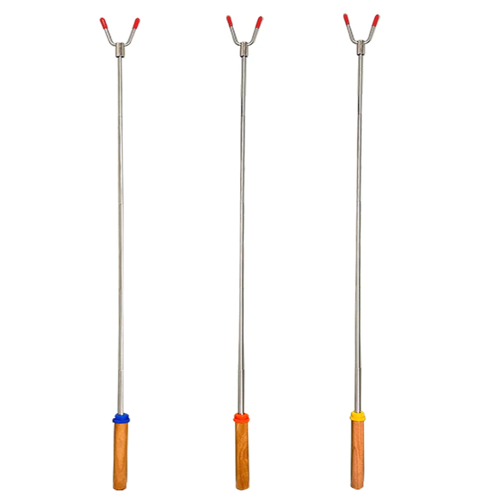 Camping Telescoping BBQ Forks Set  Metal Stainless Steel Marshmallow Roasting Sticks  Kitchen Roasting Sticks with Long Handle