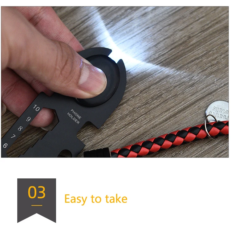 
High quality credit card coin knife circle straw carbon survival multi tool 