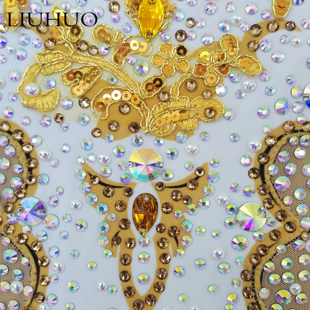 LIUHUO Custom Rhythmic Gymnastics Leotards Manufacturers Direct Sales Artistic Gymnastics Wear Competition Clothes Yellow