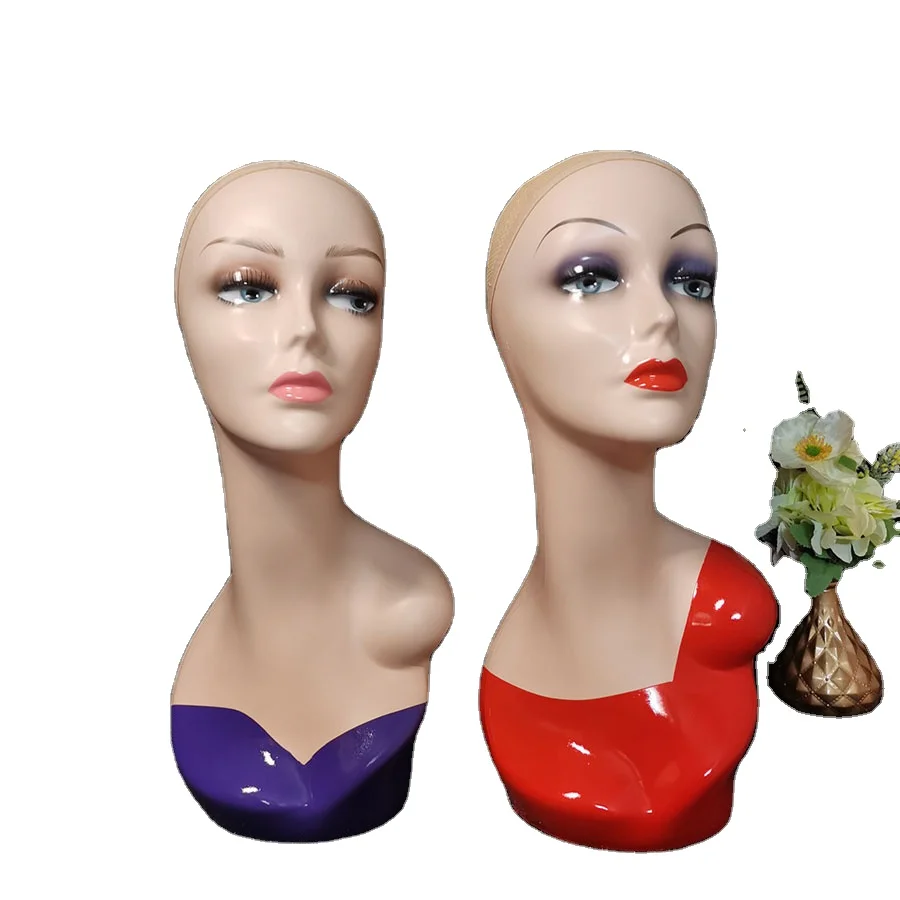 Fashion Female mannequin heads Display Cheap wig mannequin with Base Women Style brazilian female mannequin