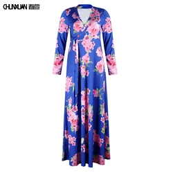 2020 factory wholesale casual chiffon floral print plus size dress clothing manufacturers summer women dresses