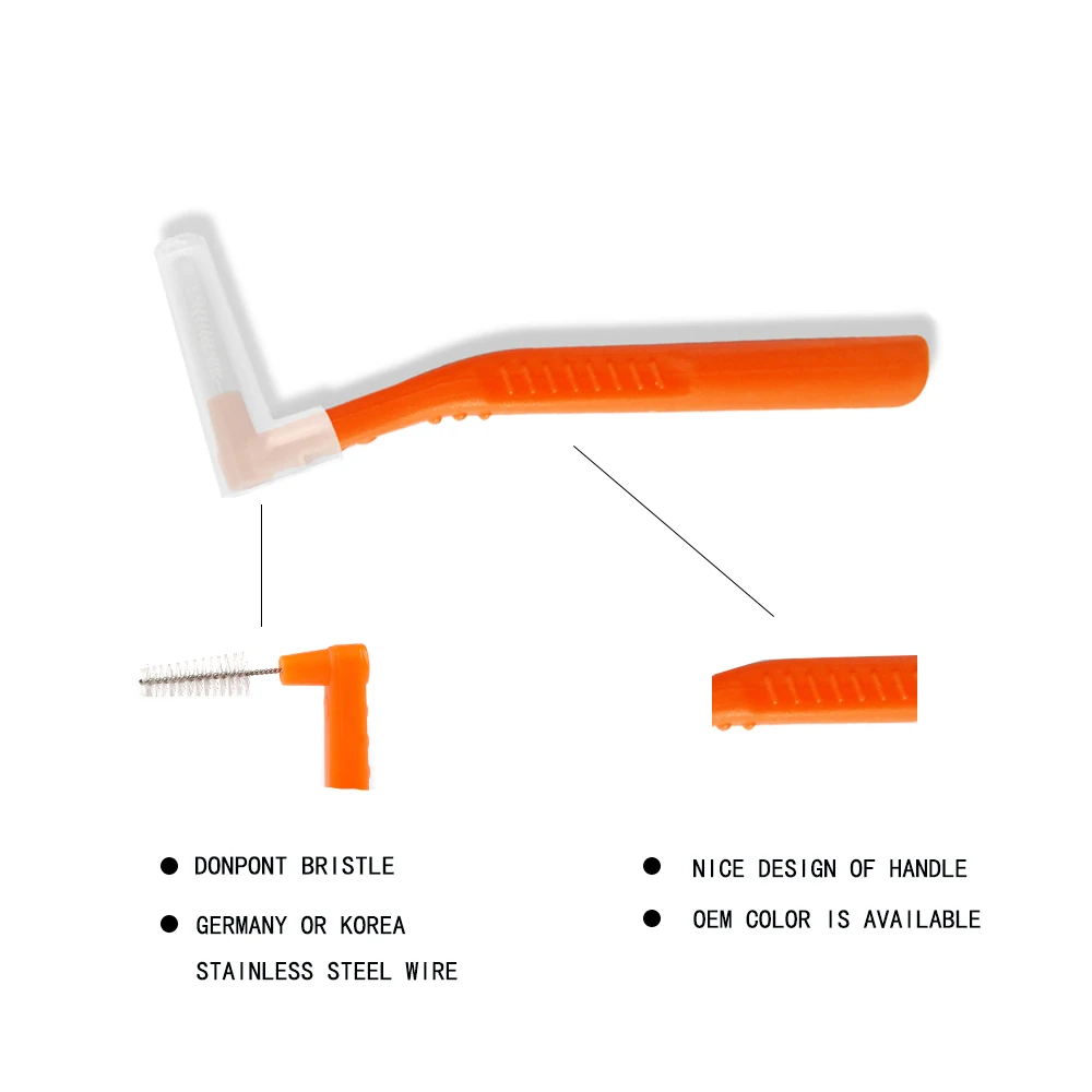 factory  directly supply 5pcs blister card package top quality L shape interdental brush