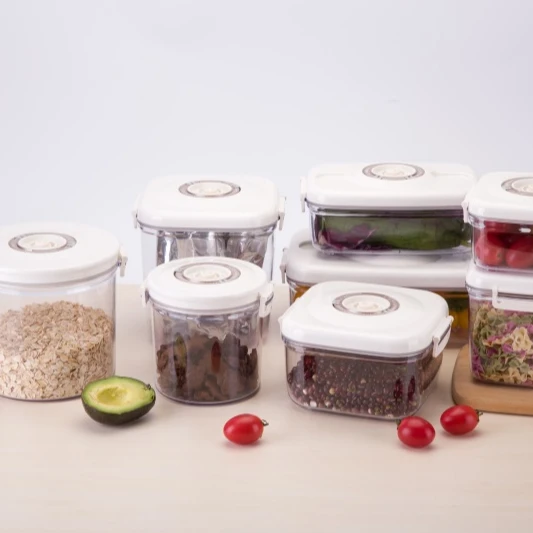 Glass vacuum food box with automatic electric hand free vacuum pump food container storage box lunch box