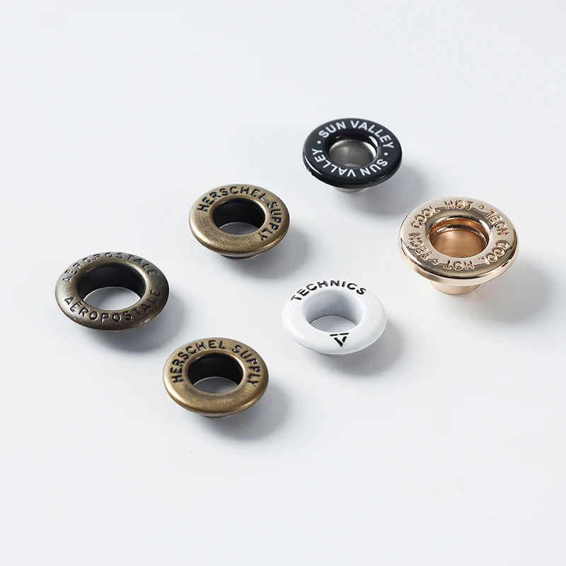 YHG High Quality Engraved Custom Logo Brass Zinc Alloy Botones Enamel Metal Eyelet for Coat Bag Garment Accessories
