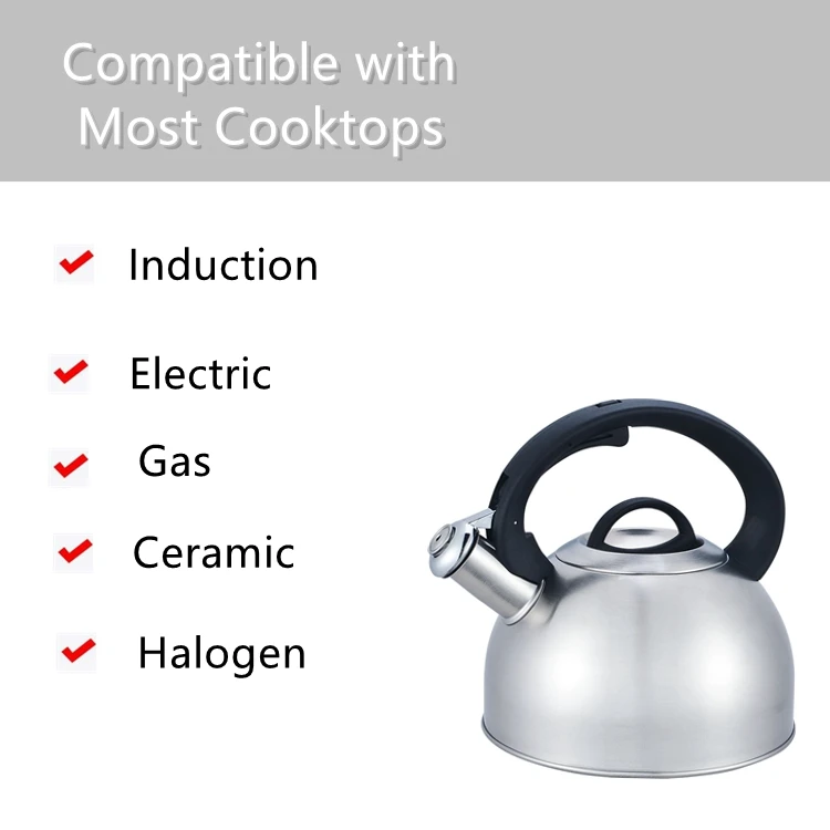 factory wholesale stainless steel whistling tea kettle for palm restaurant gas kettle