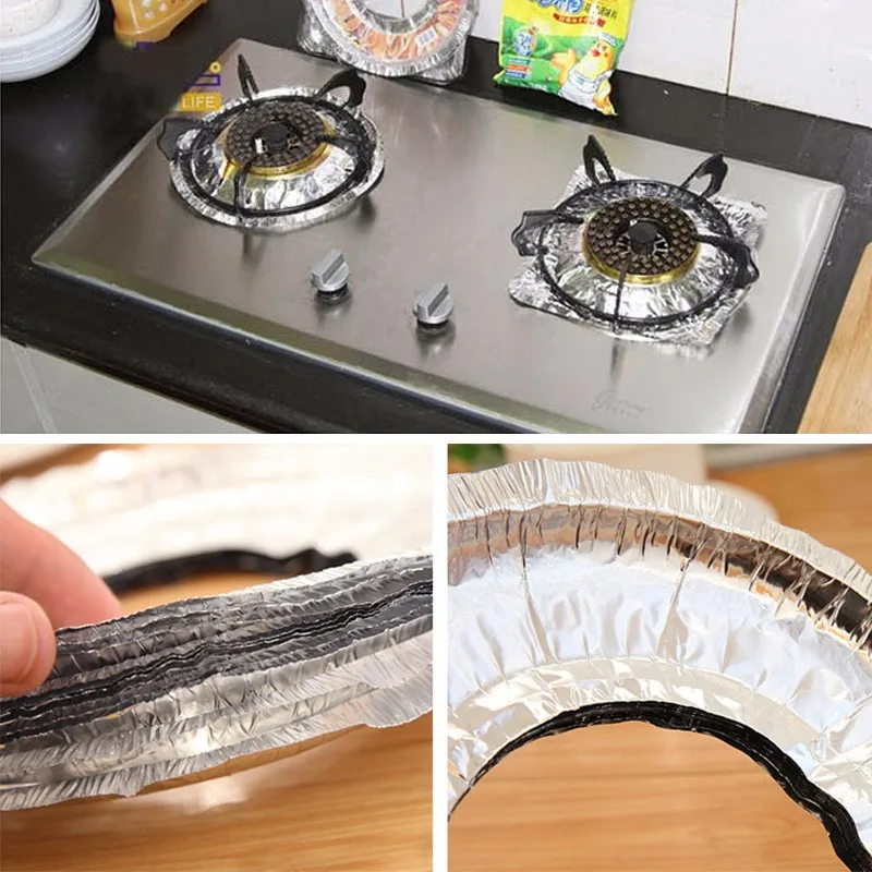 100 pack with sticker 8.5x8.5 inch square gas stove burner liner covers high quality for kitchen