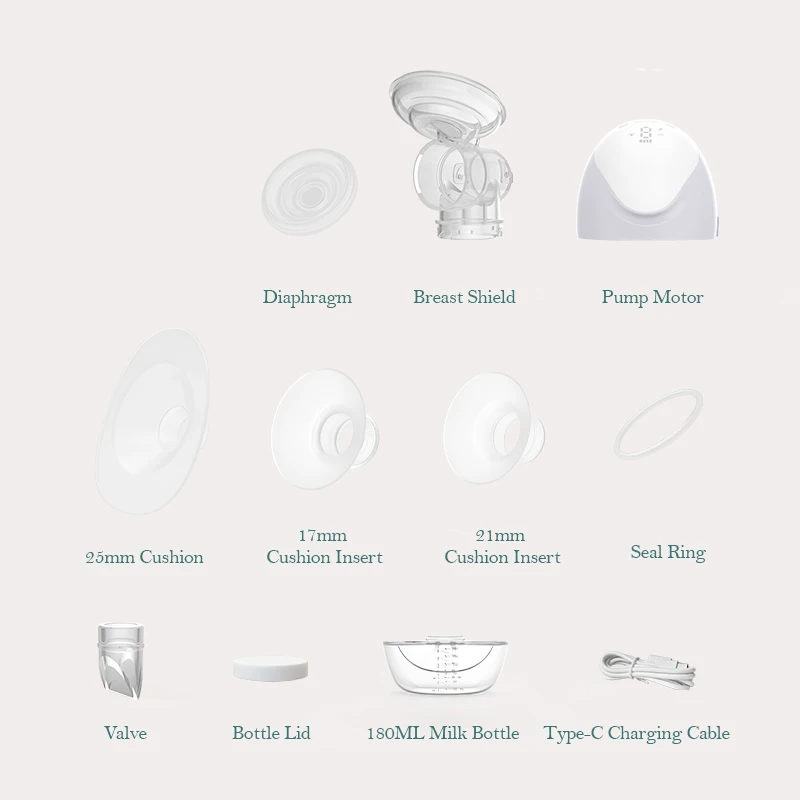 HORIGEN custom LED screen can be worn hands free dual silicone flange electric breast pump wearable pumps