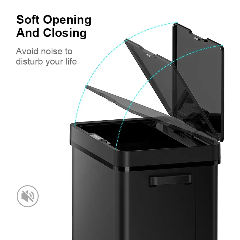 13Gallon Auto Sensor Recycling Sorting Touchless Dual garbage rubbish dustbin Trash can smart waste bin