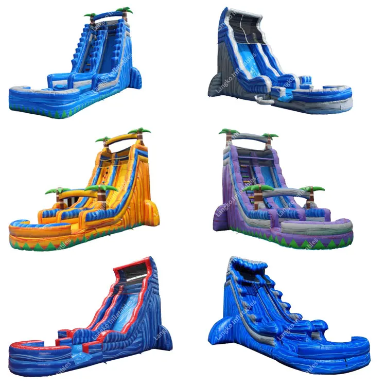 Commercial backyard 20 foot pool water slides inflatable game for kids adult