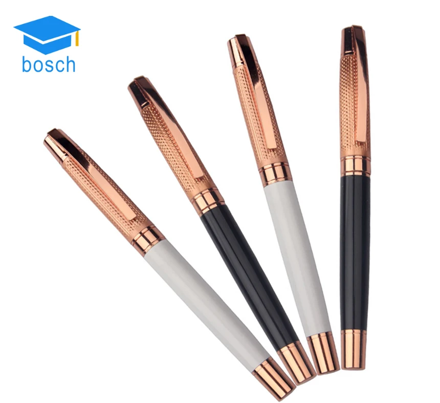 customized high quality rose gold metal roller ball gel pen for luxury gift market