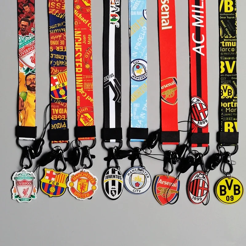 Wholesale European Football Team Lanyard Work Campus Bus Card Removable Pretty Phone Lanyards