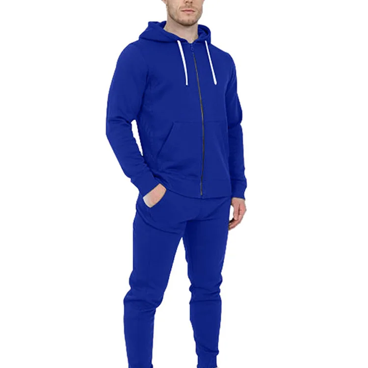 Wholesale Unisex Casual Sweatsuits Full Zip Warm Tracksuits For Men Factory 2 Pieces Custom Logo Casual Jogging Tracksuit Set