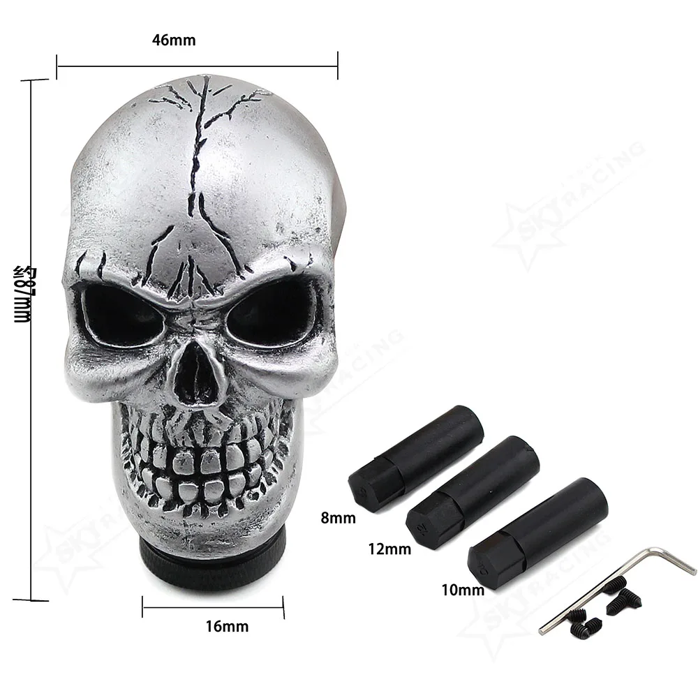 Custom personality resin skull shape gear shift knob handle car decoration
