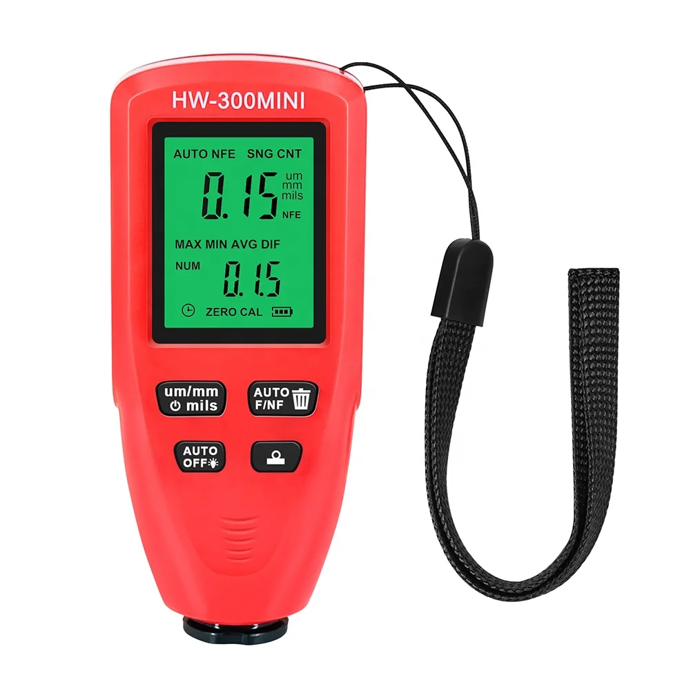 HW-300MINI Coating Thickness Gauge Portable Car Coating Thickness Measurer Auto Paint Gauge Meter Physical Measuring Instruments