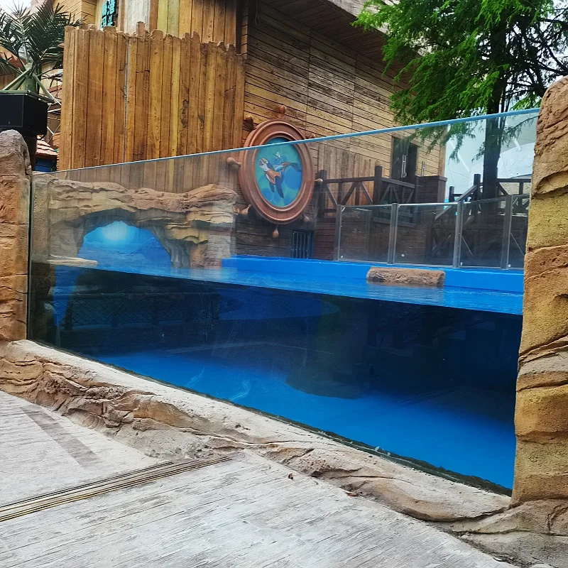 Luxury 8 to 12 person Transparent swimming pool with Clear Acrylic Wall/Acrylic Floor/Acrylic Window Curved Round Pools