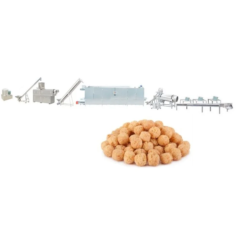 Automatic grain-based ingredients puffed chips snack production plant extrusion and drying machinery