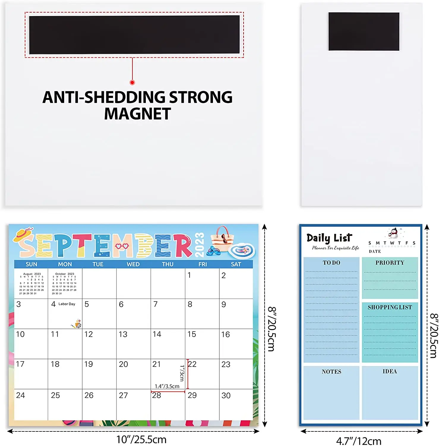 Custom magnetic whiteboard planner magnet calendars for fridge from May 2023 to Dec 2024 with sticky notes for planning