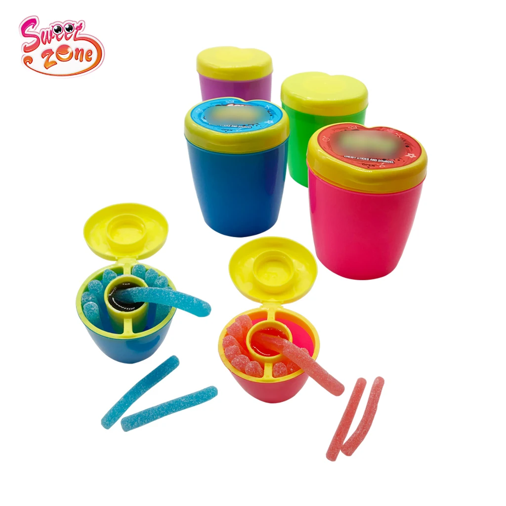 Sweet Fun Chewy Sticks and Sour Gel Juicy Jam Jelly Gummy Liquid Candy Sour Juice