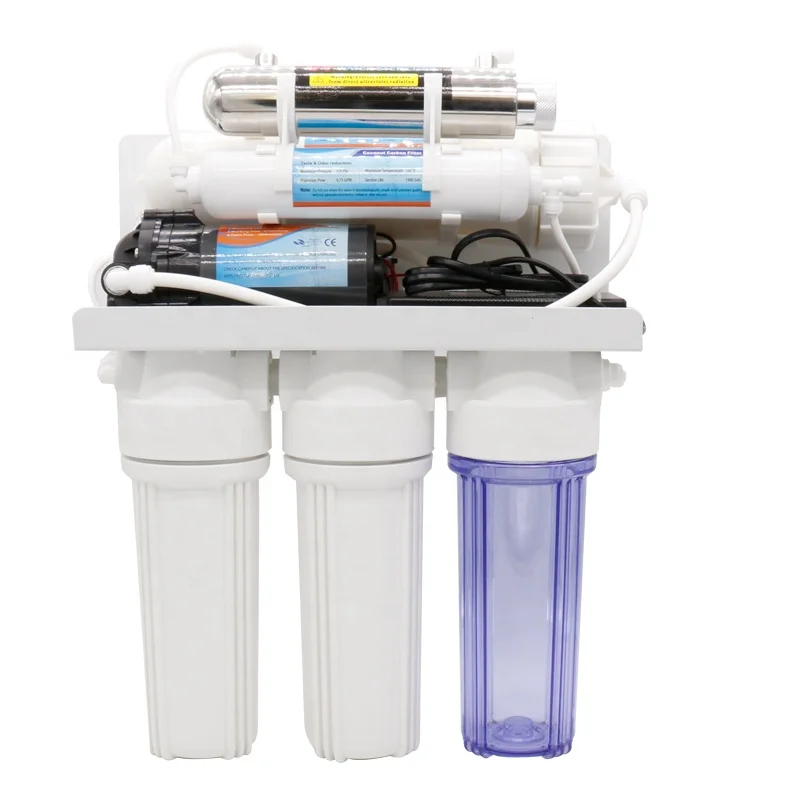 Home filtro purificador de agua RO water purifier filtration system with 6w UV filter