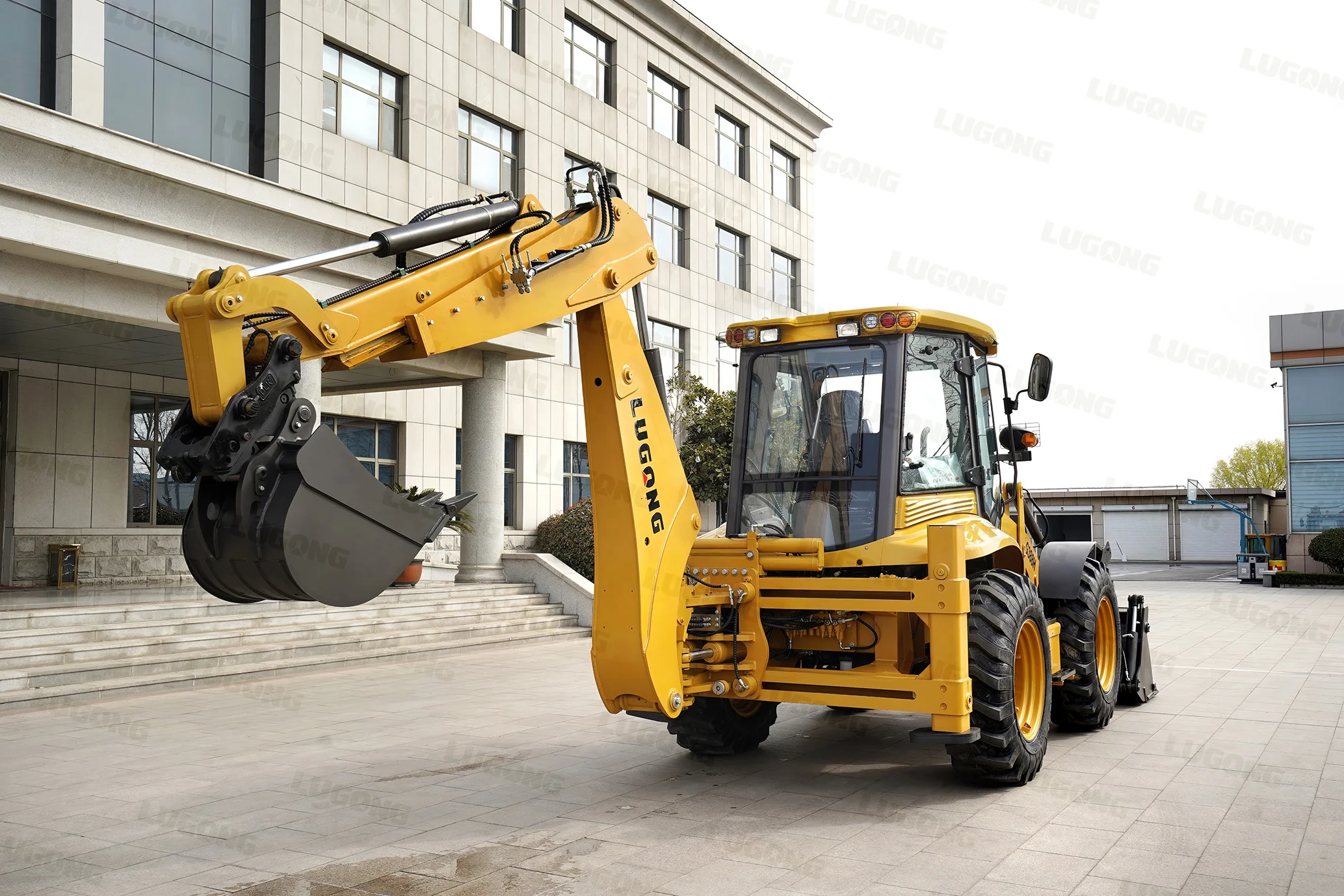 LUGONG LG388H mini front end loader multi function small wheel backhoe loader for sale