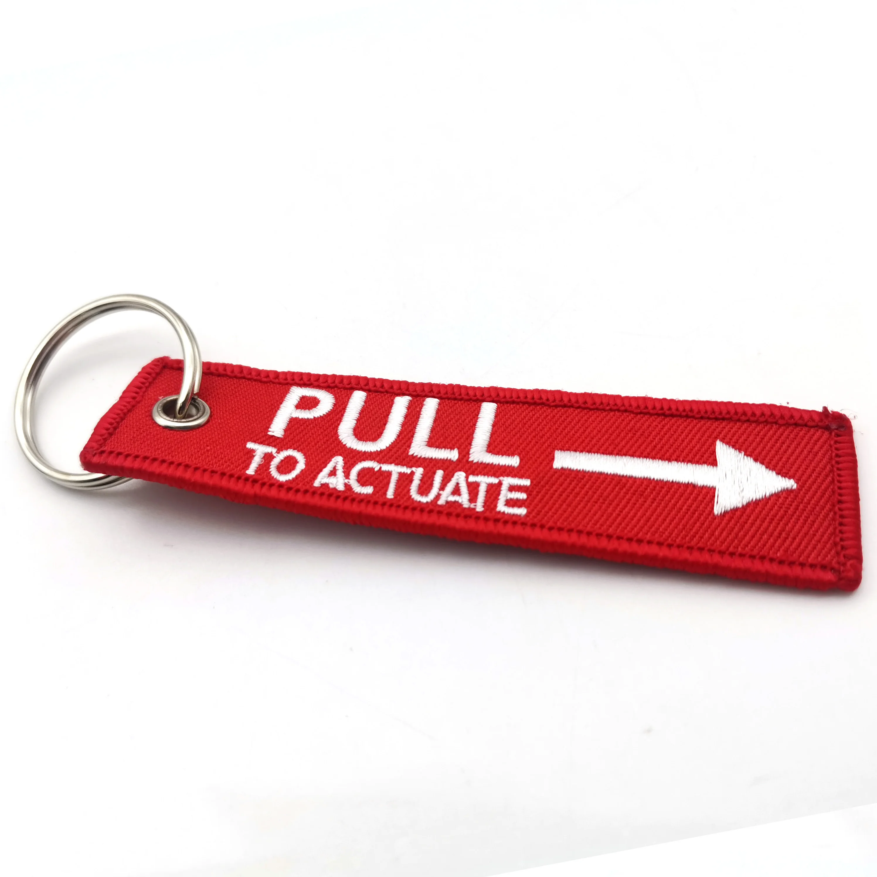 Manufacturer Promotion Fashion Woven Key Tag Souvenir Embroidered keychain Custom Jettags