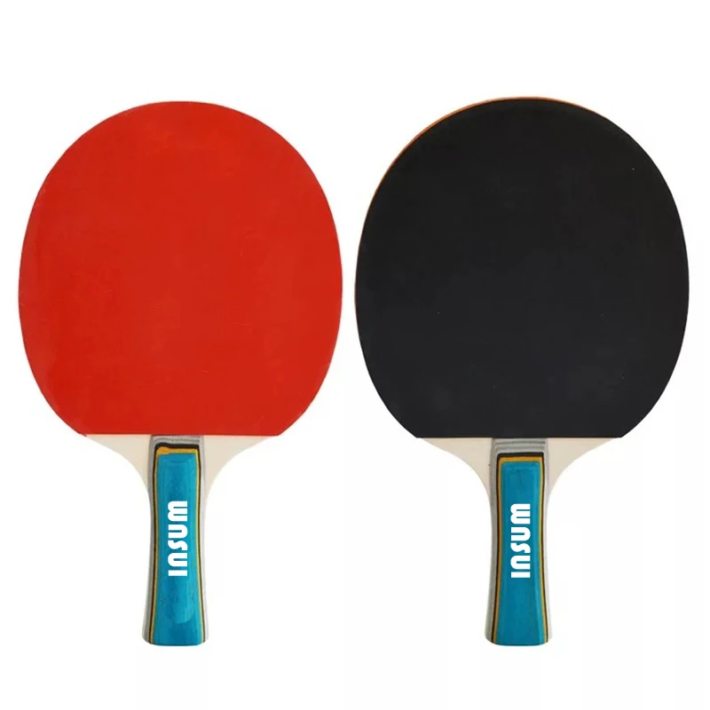 Customized Table Tennis Racket, Table Tennis Racket Two Pimples in Rubber Long Handle  Bat Wholesale
