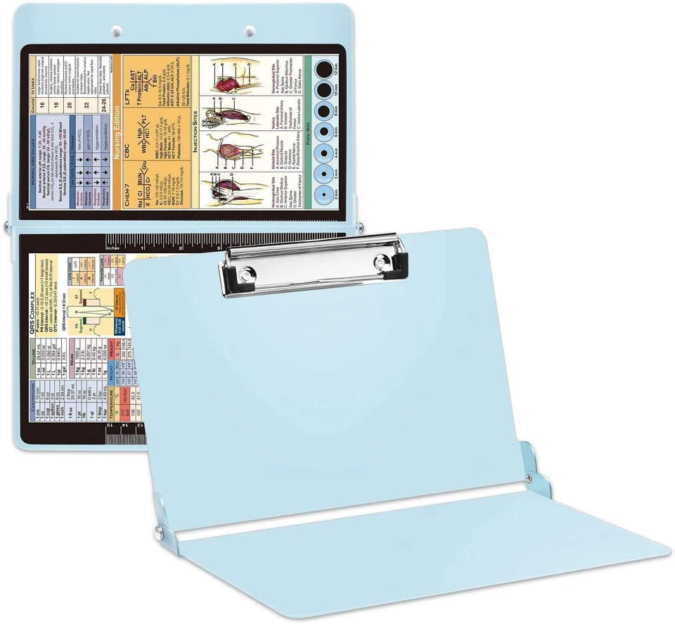 Hot Sale Factory Custom Logo Aluminum Alloy Medical Folder Clip Nursing Foldable Clipboard