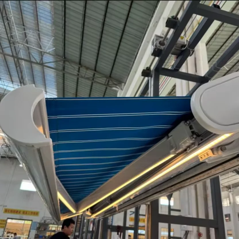 Wholesale Garden parasols Outdoor Restaurants Double Open Retractable Arm Awning Sunshade Awnings