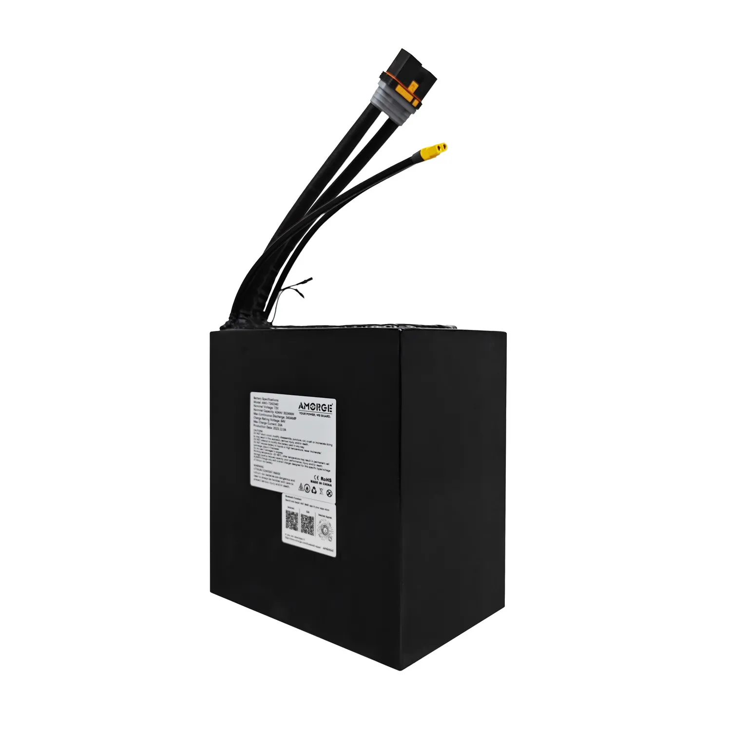 AMORGE 72V 42AH 340AMP Lithium Battery Pack with ANT Bluetooth BMS