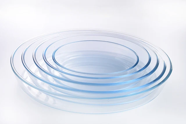 Oval Glass Bakeware Set Plastic Lid Baking Tray Die Casting 3set Dish