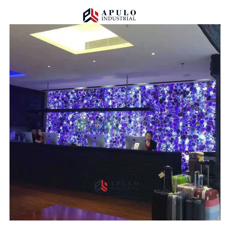 Hotel and home decor Elegent luxury natural amethyst gem stone slabs