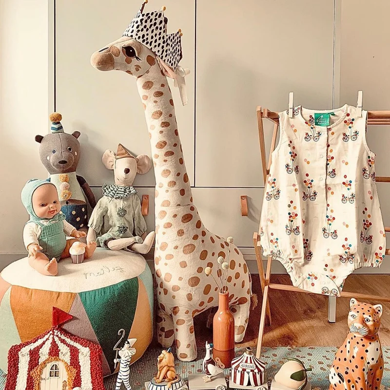 67cm Big Size ECO Recycle material Simulation Giraffe Plush Toy Pillow Soft Stuffed Giraffe Sleeping Doll Toy For Birthday