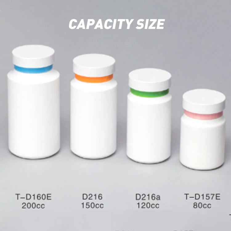 Wholesale empty white pill medicine capsule bottle packaging with logo