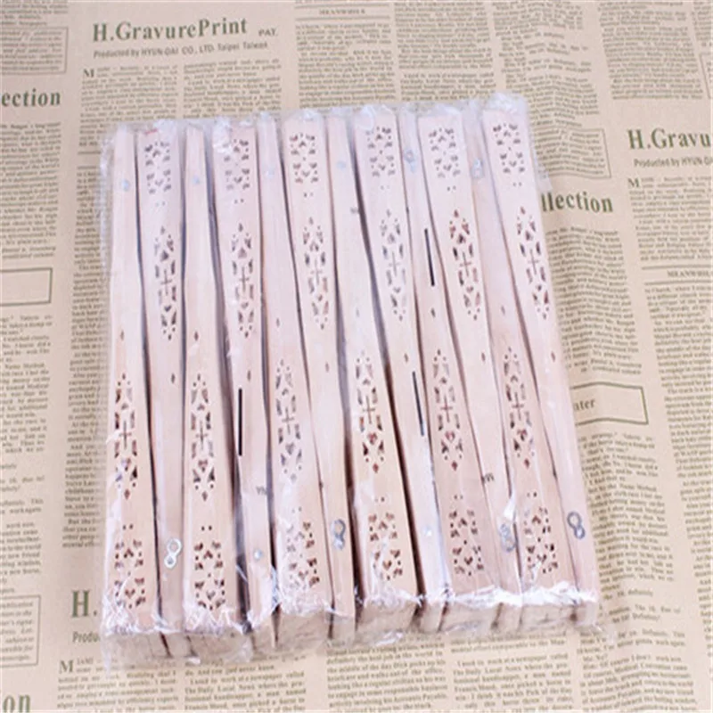Wedding favors silk fan Chinese carved folding fragrance wood hand fan wedding fan