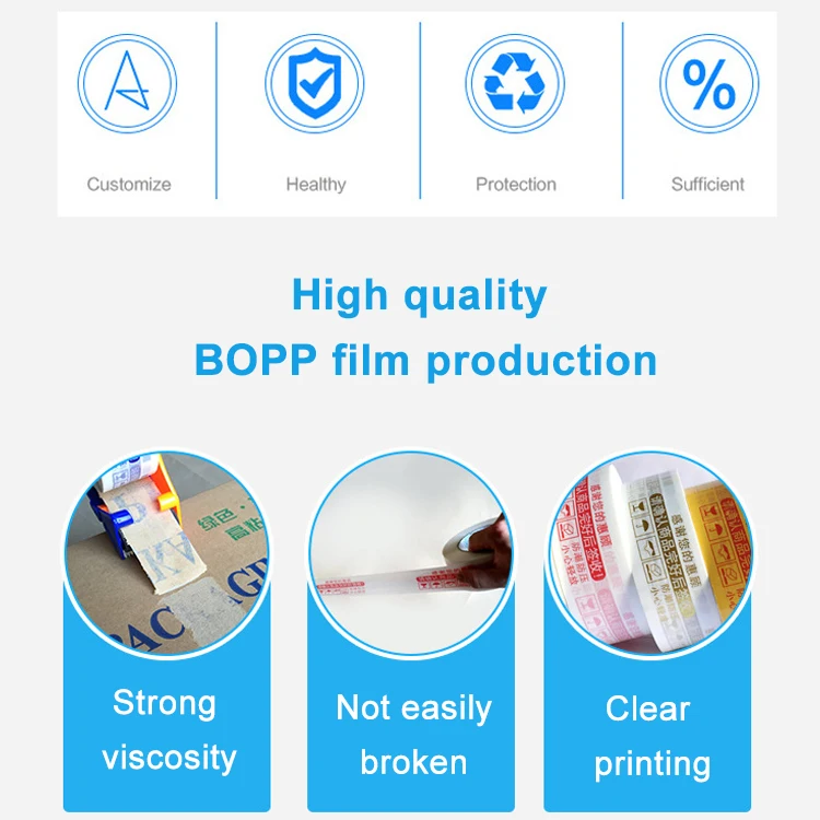 Custom printed logo bopp adhesive tape jumbo roll 260mmx1000mm packing tape with good quality